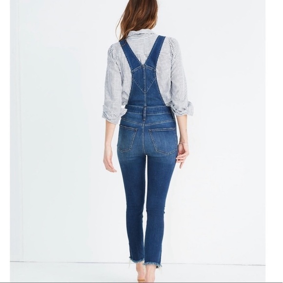 Madewell Roadtripper Overalls Brodie Wash Distressed Frayed Hem Size XS Women’s - Picture 2 of 14